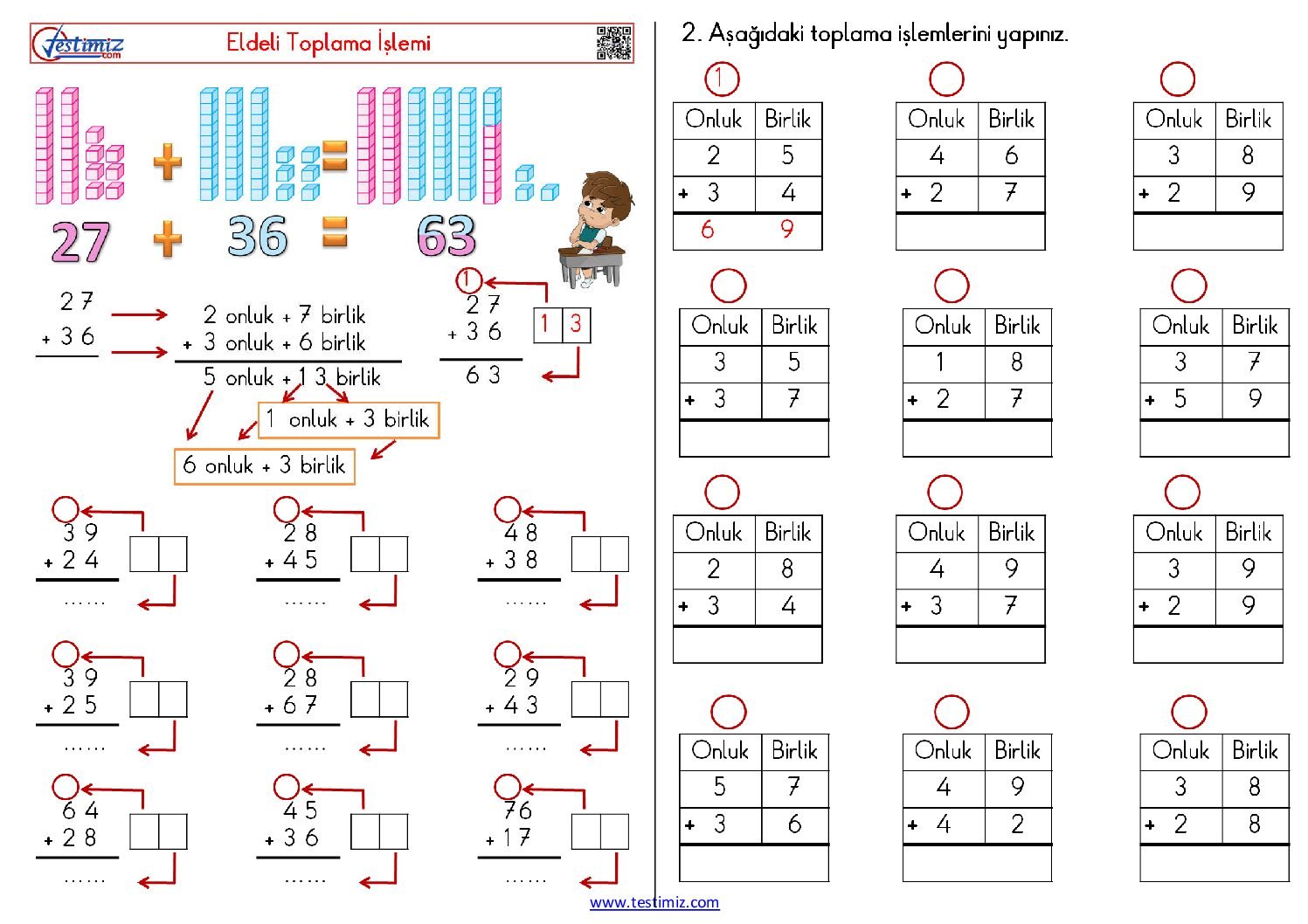 3. Sınıf Eldeli Toplama Yapma Çalışması Pdf