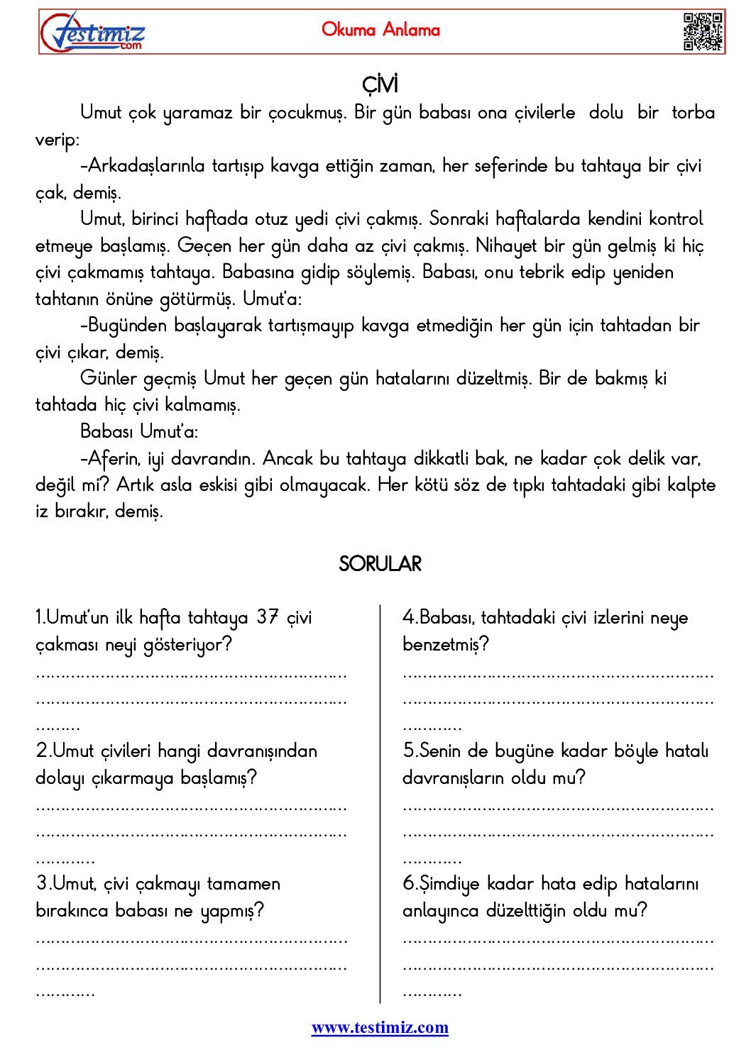 3 S n f Okuma Anlama al mas Pdf Ekkaynak